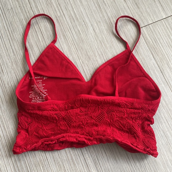 Intimately by Free People red lace bra top - Picture 2 of 3